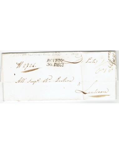 FA0836-158. PREFILATELIA DE ITALIA. 1838, 30 de diciembre. Carta circulada de Rovigo a Lendinara