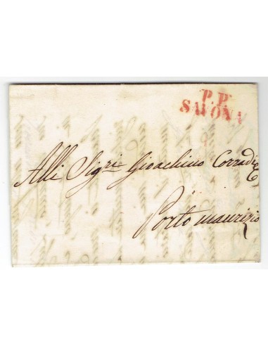 FA0836-162. PREFILATELIA DE ITALIA. 1848, 11 de marzo. Carta circulada de Savona a Porto Maurizio