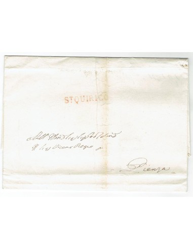 FA0836-164. PREFILATELIA DE ITALIA. 1842, mes de septiembre. Carta circulada de San Quirico a Pienza