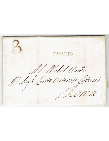 FA0836-165. PREFILATELIA DE ITALIA. 1822, 6 de julio. Carta circulada de Spoleto a Roma