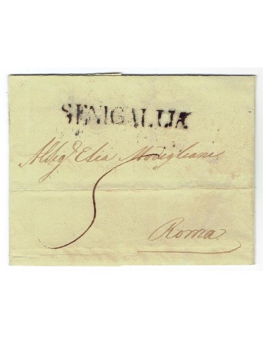 FA0836-173. PREFILATELIA DE ITALIA. 1825, 19 de julio. Carta circulada de Senigallia a Roma