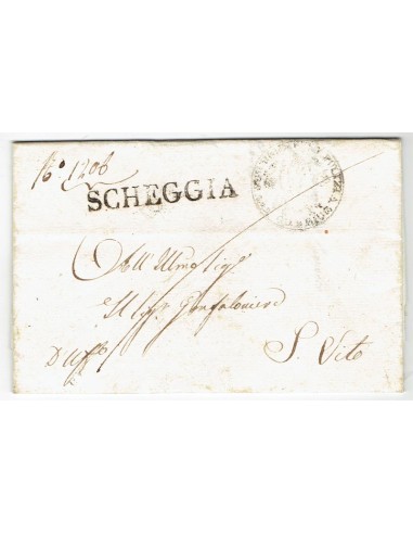 FA0836-174. PREFILATELIA DE ITALIA. 1818, 20 de diciembre. Carta circulada de Scheggia a San Vito