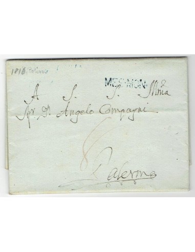 FA0836-189. PREFILATELIA DE ITALIA. 1816, 14 de noviembre. Carta circulada de Poligri a Palermo