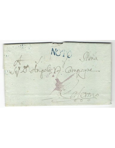 FA0836-190. PREFILATELIA DE ITALIA. 1814, 29 de diciembre. Carta circulada de Poligri a Palermo