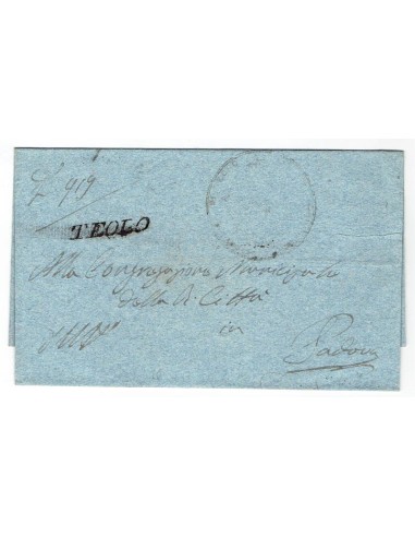 FA0836-194. PREFILATELIA DE ITALIA. 1830. Envuelta de carta circulada de Teolo a Padova