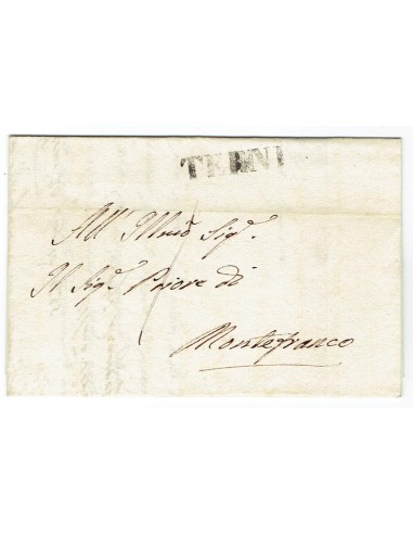 FA0836-195. PREFILATELIA DE ITALIA. 1835, 29 de julio. Carta circulada de Terni a Montefranco