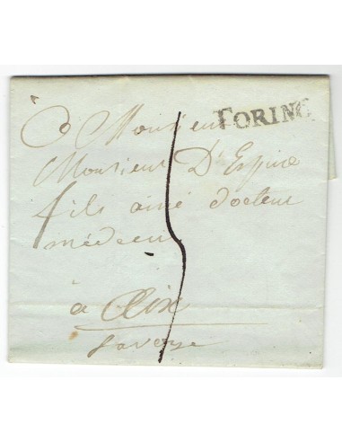 FA0836-197. PREFILATELIA DE ITALIA. 1816, 28 de junio. Carta circulada de Turin a Aix