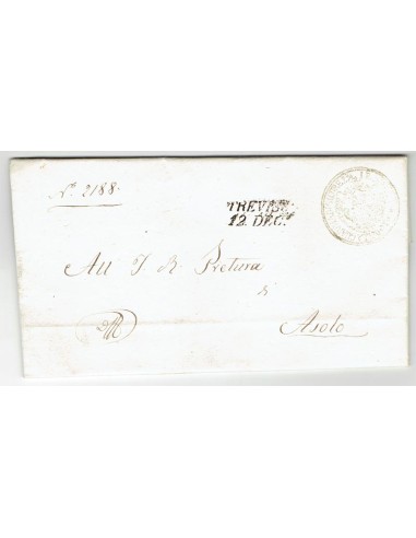 FA0836-208. PREFILATELIA DE ITALIA. 1846, 12 de diciembre. Carta circulada de Treviso a Asolo