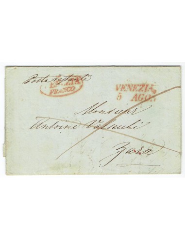 FA0836-215. PREFILATELIA DE ITALIA. 1841, 5 de agosto. Carta circulada de Venecia a Zara