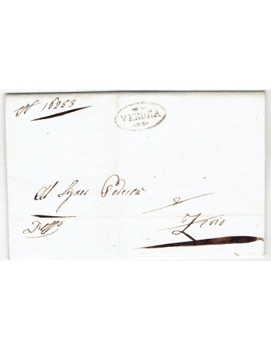 FA0836-222. PREFILATELIA DE ITALIA. 1807, 20 de agosto. Carta circulada de Verona a Zerio