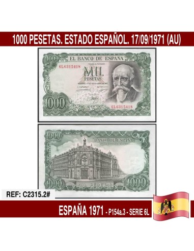 España 1971. 1000 pts. Estado Español (AU) P-154a.3