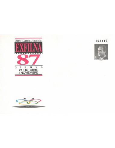 FA8317. SOBRES ENTERO POSTALES . 1987. Exposición Filatelica Nacional EXFILNA´87, Gerona