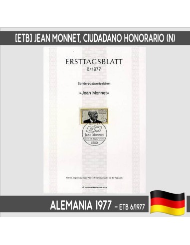 Alemania 1977. [ETB] Jean Monnet, ciudadano honorario europeo (N)