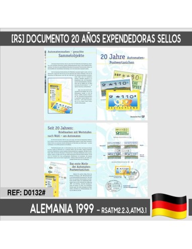 Alemania 1999. [RS] 20 años de máquinas expendedoras sellos (N)