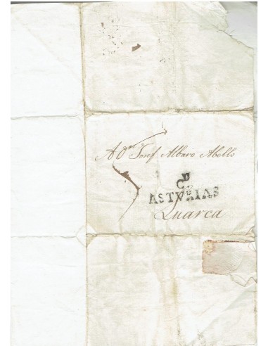 FA8148. PREFILATELIA. 1816, 14 de abril. Carta completa circulada de Rivadeo a Luarca