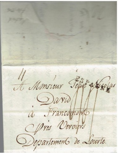 FA8155. PREFILATELIA. 1806, 27 de octubre. Carta completa circulada de Madrid a Francomont