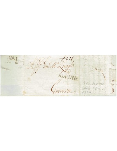 FA8156. PREFILATELIA. 1783, 20 de mayo. Carta completa circulada de Cadiz a Genova