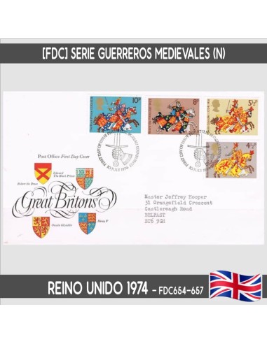 Reino Unido 1974. [FDC] Serie Guerreros Medievales (C)