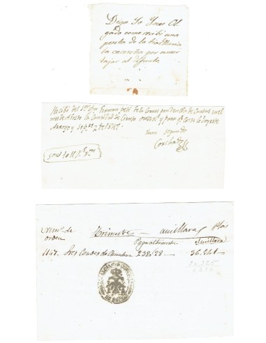 FA7882. DOCUMENTOS. 1856. Conjunto de recibos de carácter manuscrito