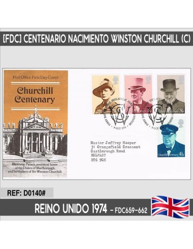 Gran Bretaña 1974 [FDC] Centenario nacimiento Winston Churchill (C)