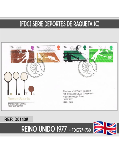 Reino Unido 1977 [FDC] Serie deportes de raqueta (C)