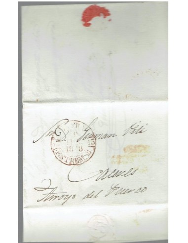 FA8161. PREFILATELIA. 1848, Carta completa circulada de Usagre a Arroyo del Puerco