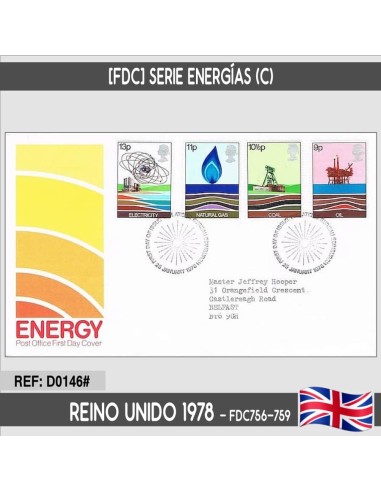 Reino Unido 1978 [FDC] Serie Energías (C)
