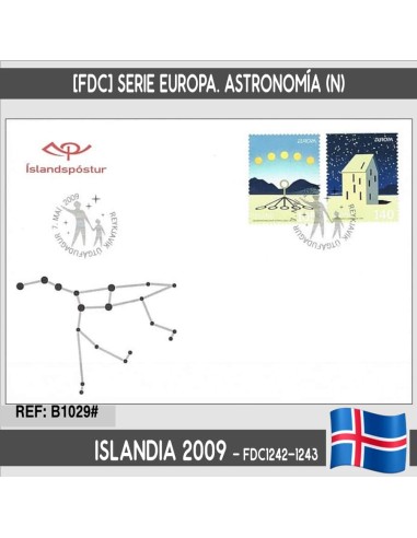 Islandia 2009 [FDC] Serie Europa: Astronomía (N)