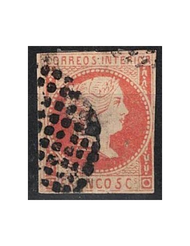 FA8748. FILIPINAS. 1858, Isabel II, valor de 5 cuartos bermellón