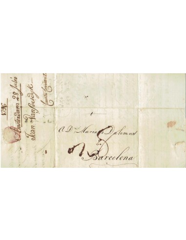 FA8170. PREFILATELIA. 1796, 28 de julio. Carta completa de Amsterdam a Barcelona