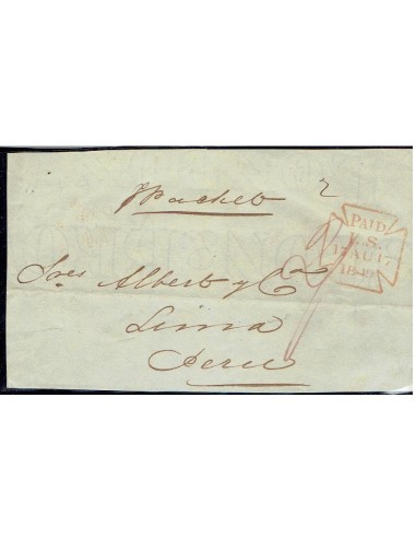 FA8175. PREFILATELIA. 1849, Frontal de correo de Londres a Jerez