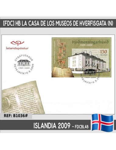 Islandia 2009 [FDC] HB La casa de los museos de Hverfisgata (N)