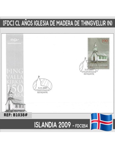 Islandia 2009, [FDC] CL Años de la iglesia de madera de Thingvellir (N)