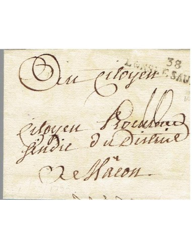 FA8179. PREFILATELIA. 1795, Envuelta de Lonsl e Sauln a Lemason