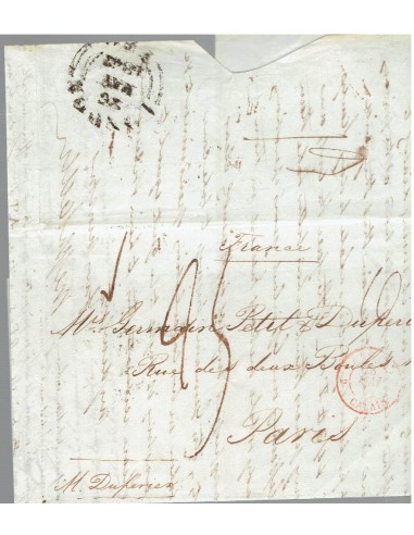 FA8185. PREFILATELIA. 1842, 26 de mayo. Carta completa de Londres a Paris