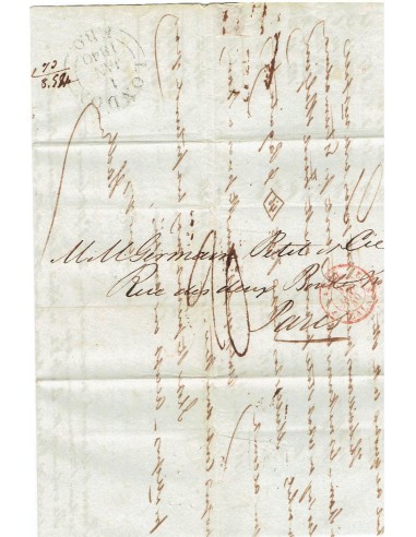 FA8195. PREFILATELIA. 1840, Carta completa circulada de Londres a Paris