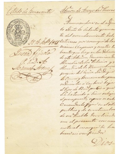 FA7918. DOCUMENTOS. Texto con cuño oficial de la Alcaldia Constitucional de Herreruela