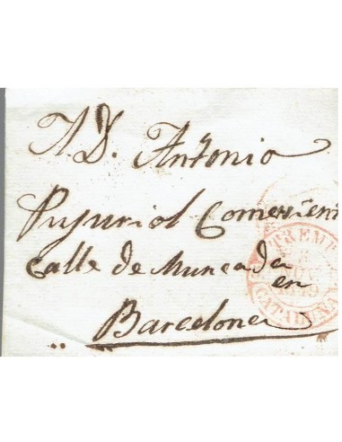 FA8207. PREFILATELIA. 1849, 5 de noviembre. Frontal de correo circulado de Tremp a Barcelona