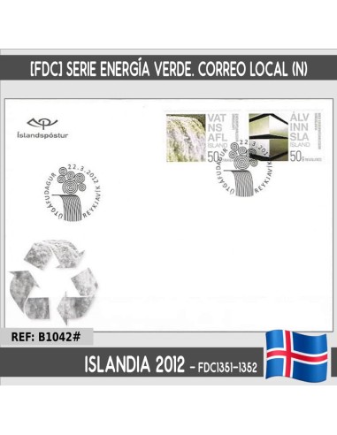 Islandia 2012 [FDC] Energía verde. Correo Local (N)