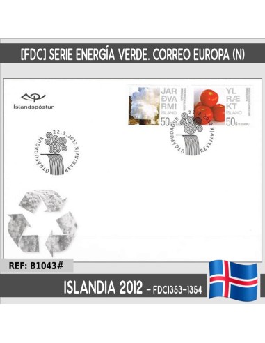 Islandia 2012 [FDC] Energía verde. Correo Europa (N)