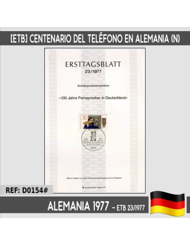 Alemania 1977 [ETB] Centenario del Teléfono en Alemania (N)