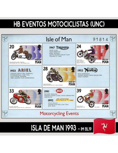 Isla de Man 1993. HB Eventos Motociclistas (MNH)