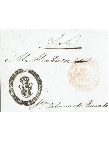 FA8213. PREFILATELIA. 1849, Frontal de correo oficial de Tarragona a santa Coloma de Queralt
