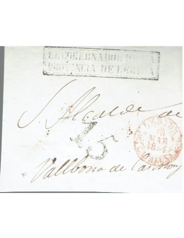 FA8215. PREFILATELIA. 1854, Frontal de correo oficial de Lerida a Valbona de las Monjas