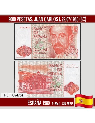 España 1980. 2000 pts. Juan Carlos I (UNC) P-159a.1