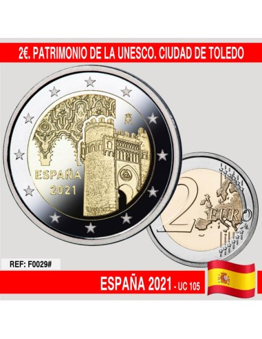 España 2021. 2€. Patrimonio Mundial: ciudad de Toledo (SC) UC105