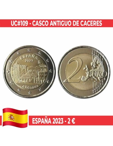 España 2023. 2€. Casco Viejo de Cáceres (UNC) UC109