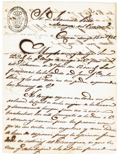 FA7931. DOCUMENTOS. Texto manuscrito con cuño de la Administracion Principal de Bienes en la provincia de Cáceres