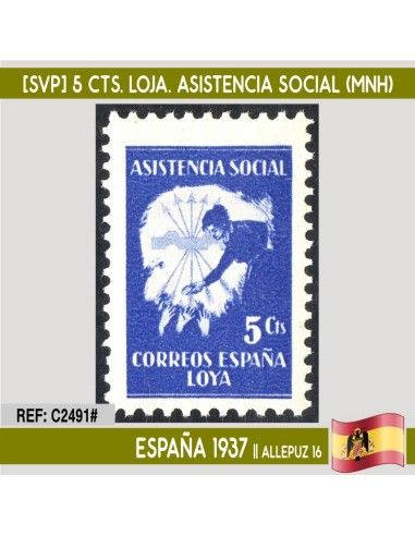 España 1937 [SVP] 5 cts. Loja. Asistencia Social (MNH)