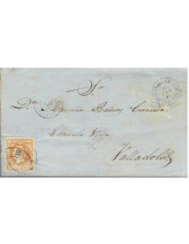 FA8484. HISTORIA POSTAL. 1861, 10 de agosto. Carta de Medina del Campo a Valladolid